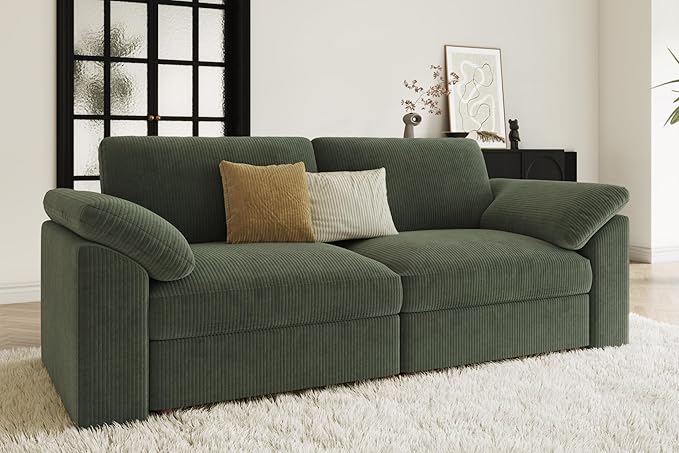 EASE MOOSE Comfty 2 Seat Couch, FSC Certified Modern Deep Seat Sectional Modular by EASEMOOSE