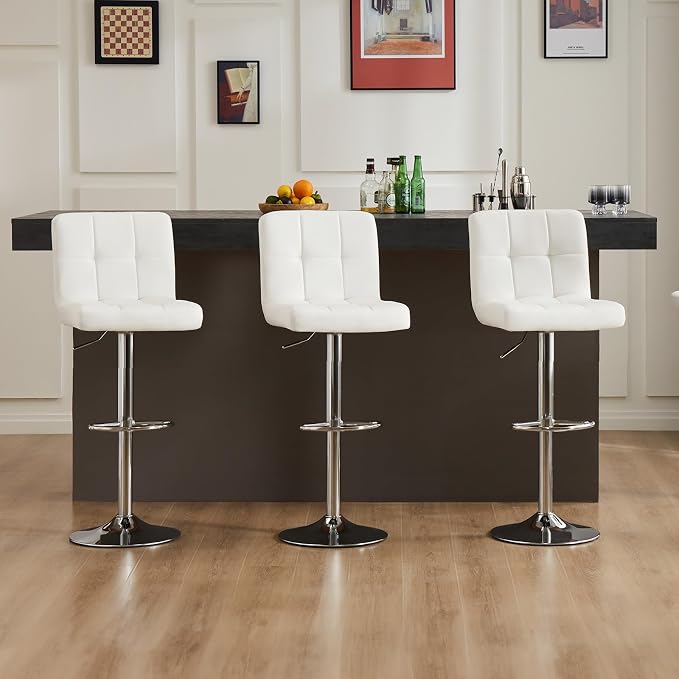 DUMOS Bar Stools Set of 4, 24 inch Counter Height Bar Stools, Upholstered - Image 5
