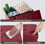 COSYLAND Ottoman Bench with Storage 30x15x15 inches White Ottoman - Image 7