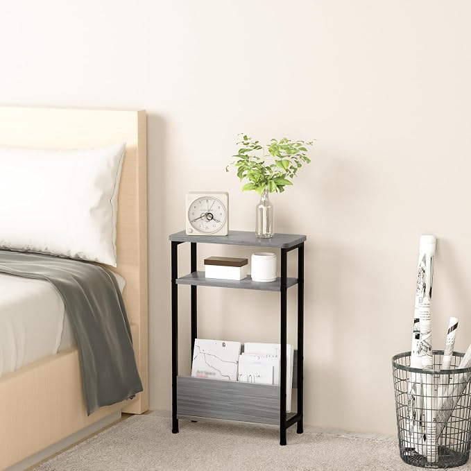 THUMEYE 7.1" Narrow Side Table for Small Spaces, 3 Tier Small End Table - Image 7