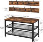HOOBRO Hall Tree Entryway Storage Bench, Coat Rack Shoe Bench, Shoe Rack - Image 4