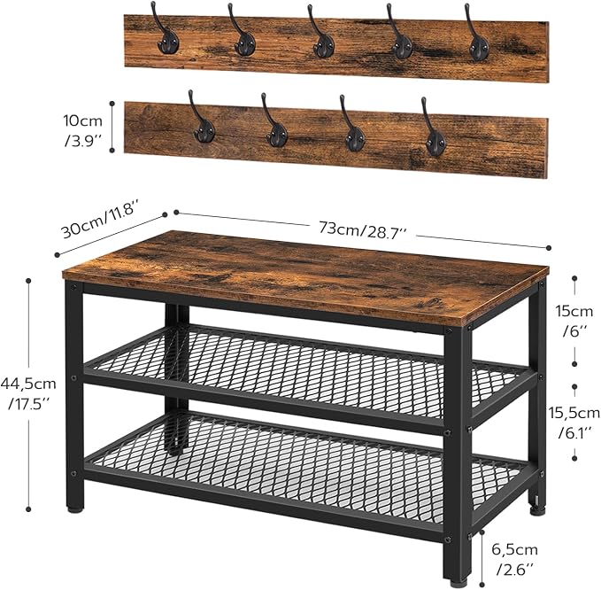 HOOBRO Hall Tree Entryway Storage Bench, Coat Rack Shoe Bench, Shoe Rack - Image 4