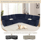 Arfntevss Sectional Recliner Couch Covers Velvet Washable Corner Sectional Sofa - Image 3