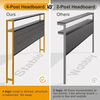 Lifezone Queen Bed Frame with 2-Tier Storage Headboard, Bedroom Metal Bed Frame - Image 4