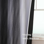 Black and Greyish White Ombre Blackout Curtains - Image 5