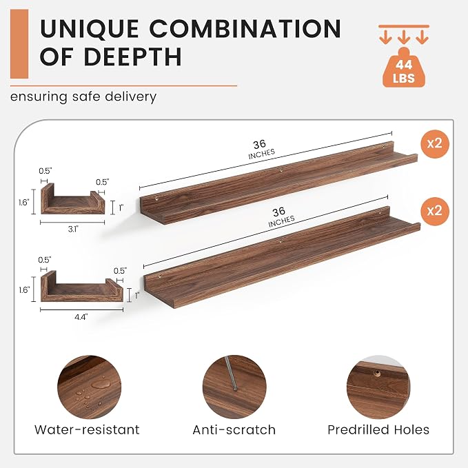 FLYJOE Floating Picture Ledge Shelves - Image 3