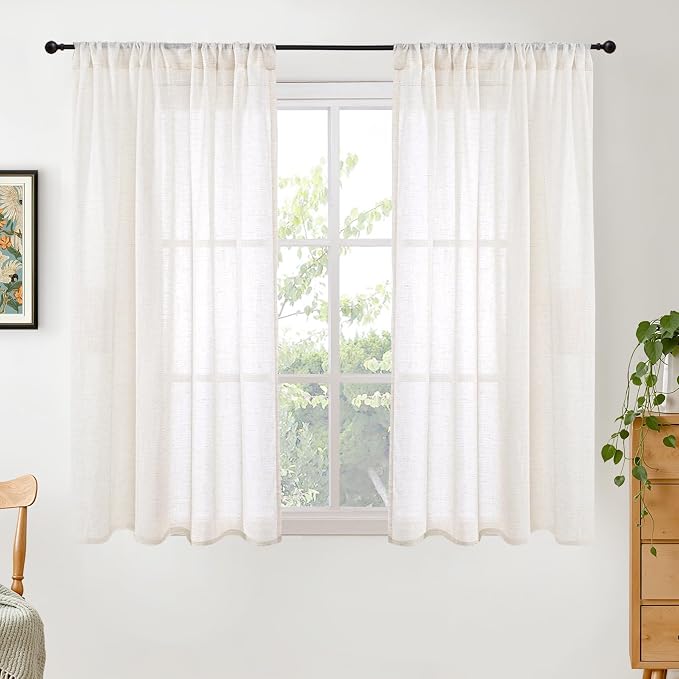 BGment Short Linen Curtains 42X54 Inch Length by BGment