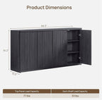 SICOTAS Buffet Cabinet with Storage Accent Sideboard with 8 Doors 132.6" Fluted - Image 3