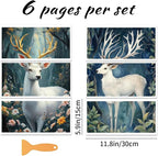 6 Sheets Forest Deer Rub on Transfers - Image 2
