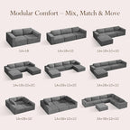 Vesgantti 119" L-Shaped Modular Sectional Sofa, Corduroy Cloud Couch - Image 9