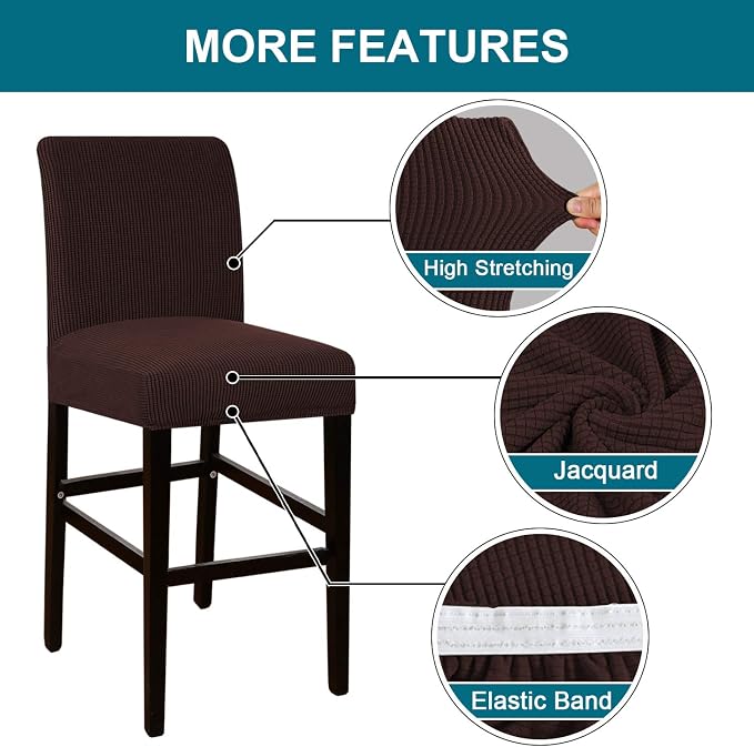 Turquoize Stretch Bar Stool Cover Counter Stool Pub Chair Slipcover - Image 4