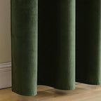 MIULEE Velvet Curtains 52x90 inches 2 Panels Olive Green Blackout Curtains | - Image 9
