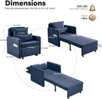 Iroomy 5-Level Adjustable Convertible Sleeper Chair, 3-in-1 Corduroy Pull Out - Image 3