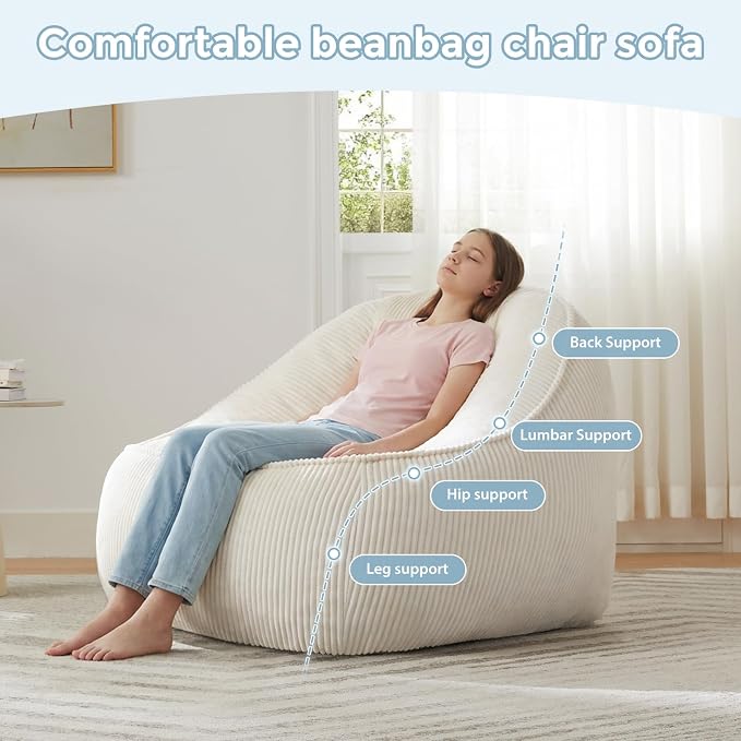 HUGHEAVEN Large Bean Bag Chairs - Image 4