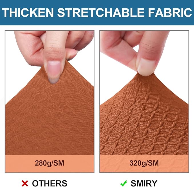 Smiry Waterproof Seat Covers for Dining Room Chairs Set of 4, Stretch Jacquard - Image 4