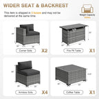 Aoxun Patio Furniture Sets, 8-Piece Outdoor Patio Furniture - Image 7