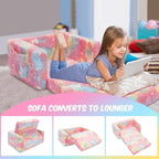 SLIGUY Kids Couch, Fold Out Kids Sofa Chair, Toddler Convertible Sofa to - Image 6