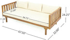 Merax Outdoor Acacia Wood Conversation Set - Image 7