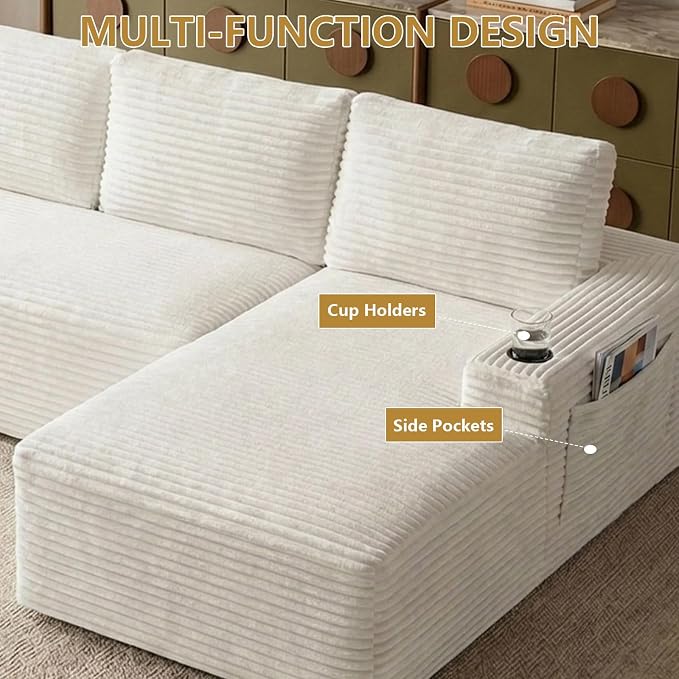 104" Cloud Sectional Couch L-Shaped - Image 6