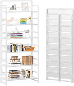 4NM No Assembly 6 Tiers Folding Bookshelf Storage Shelves Vintage Bookcase by 4NM