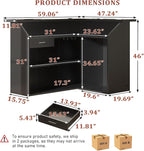 L-Shaped Home Bar Unit with Power Outlet, 4-Tier Corner Liquor Bar Cabinet with - Image 2