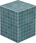 JONATHAN Y Callista 18-Inch Teal Blue Modern Ceramic Tiled Cube Side Table by JONATHANY