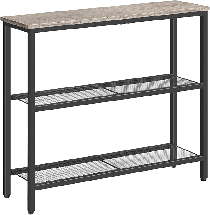 HOOBRO 29.5" Narrow Console Table, 3-Tier Entryway Table, Thin Sofa Table by HOOBRO
