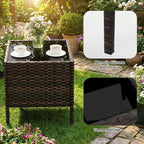 3PCS Outdoor Patio Bistro Set, PE Rattan Wicker Armchairs - Image 6