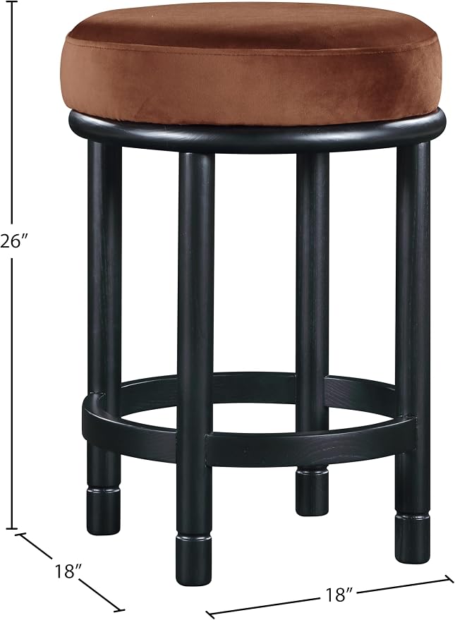 Meridian Furniture 977Cognac-C Monette Collection Art Deco Counter Stool - Image 3