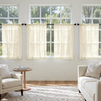 MIULEE Light Cream Sheer Curtains 63 Inches Long 4 Panels 42 x 63 Inches | - Image 4
