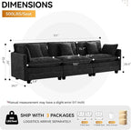 111'' Sectional Cloud Deep Seat Couch, Modern Comfy Chenille Modular Sectional - Image 2