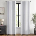 MIULEE 100% Blackout Linen Curtains 42 x 63 Inch Grayish White 2 Panels | by MIULEE