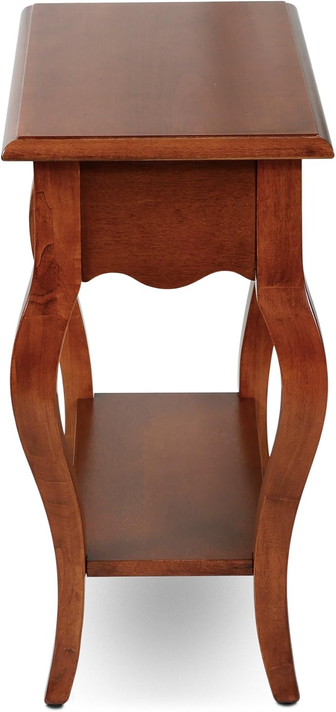 Leick Home 9018-BR One Drawer French Cabriole Leg Side Table - Image 5