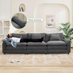 Oprisen 120" Modular Sectional Sofa, Comfy Cloud Couch Sectional Sofa, Velvet - Image 5