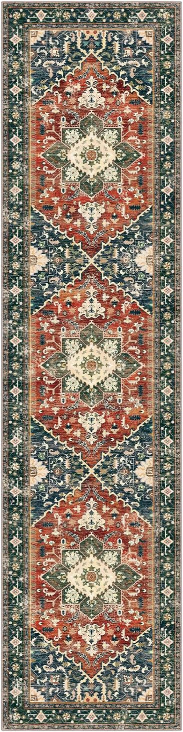 Yamaziot Washable Runner Rug, 2x8 Non-Slip Boho Vintage Hallway Kitchen Rug | - Image 2