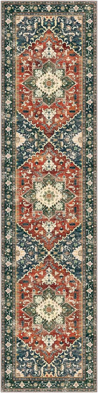 Yamaziot Washable Runner Rug, 2x8 Non-Slip Boho Vintage Hallway Kitchen Rug | - Image 2