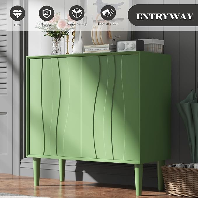 Easyego 63″ Mid Century Modern Sideboard Buffet Cabinet, Dining Room, 2-Piece - Image 5