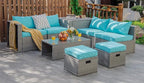 Tangkula 8 Piece Patio Wicker Furniture Set, Patiojoy Space Saving Outdoor PE - Image 3