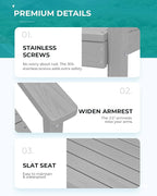 SERWALL Patio Dining Table and Bench Set - Image 2