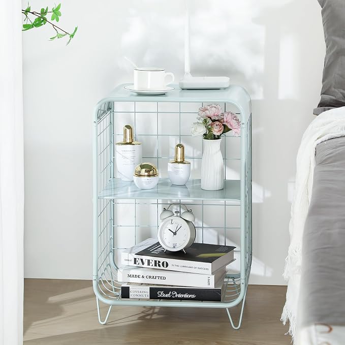 APEXCHASER Cute Nightstand, Metal Side Table, 3 Tier End Table - Image 2