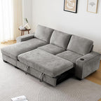 99" Convertible Sleeper Sofa Bed, L Shaped - Image 2
