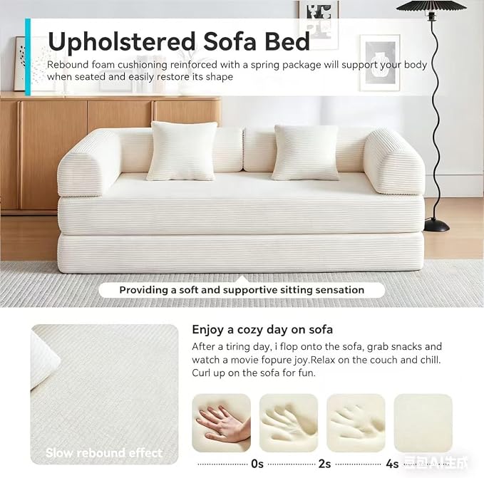 Convertible Folding Couch, 5-in-1 Futon Sofa - Image 5