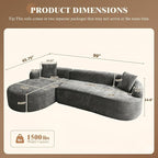99" Curved Sectional Sofa with Chaise, Modern Boneless Couch with Deep Seat - Image 2