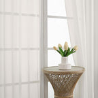 Ivory Sheer Curtains 72 Inches Long 2 Panels Set, Transparent Voile Sheer - Image 2