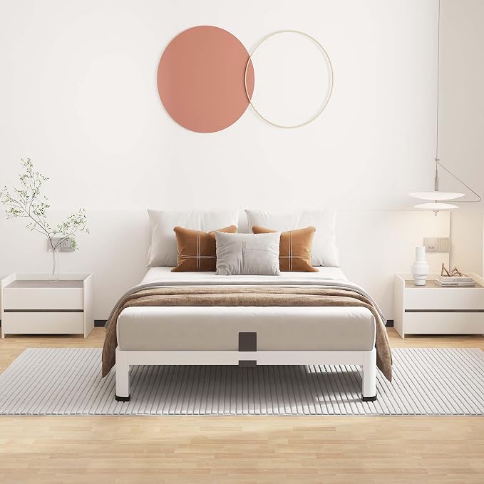 ROIL 4 Inch White Twin Bed Frame - Image 6