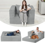 Futon Sofa Bed with Pillow, 3-in-1 Sleeper Sofa Bed with Removable Cover by Cansunna