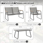 4-Piece Patio Furniture Set, Compact Outdoor Conversation Set - Image 2