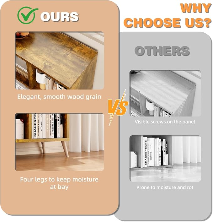 6 Cube Storage Organizer, Wood Bookcase - Image 6