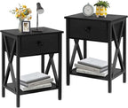 VECELO Nightstands Set of 2, Modern Bedside End Tables, Night Stands by VECELO