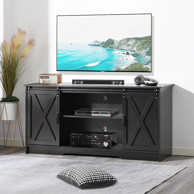 4 EVER WINNER 59" Farmhouse TV Stand, TV Entertainment Center - Image 4